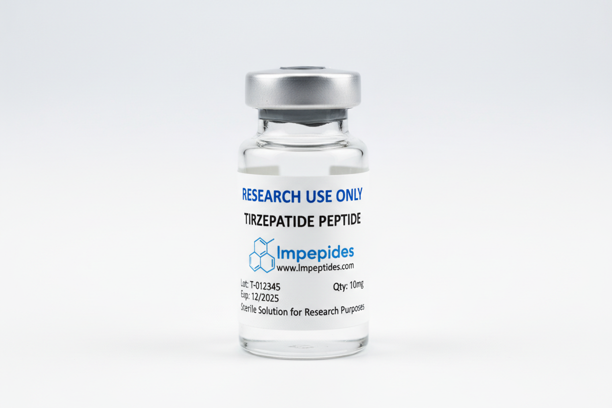 tirzepatide vial with lmpeptides and research use only
