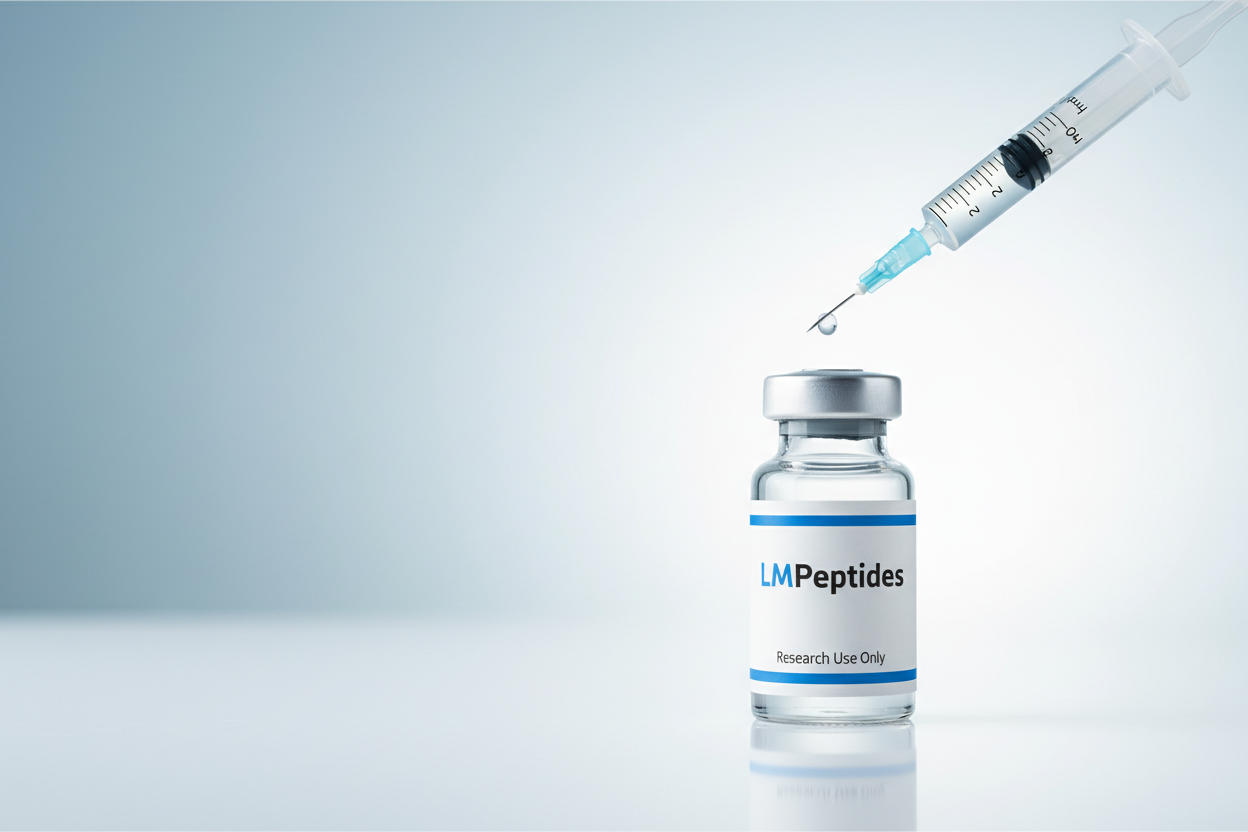 yeah but as like a store frontpage banner and dont put the heart thingy on it, just put on the vial LMPeptides, and under that research use only